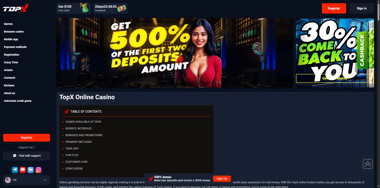 TopX Casino Review 2026: Complete Guide for International Players Casino